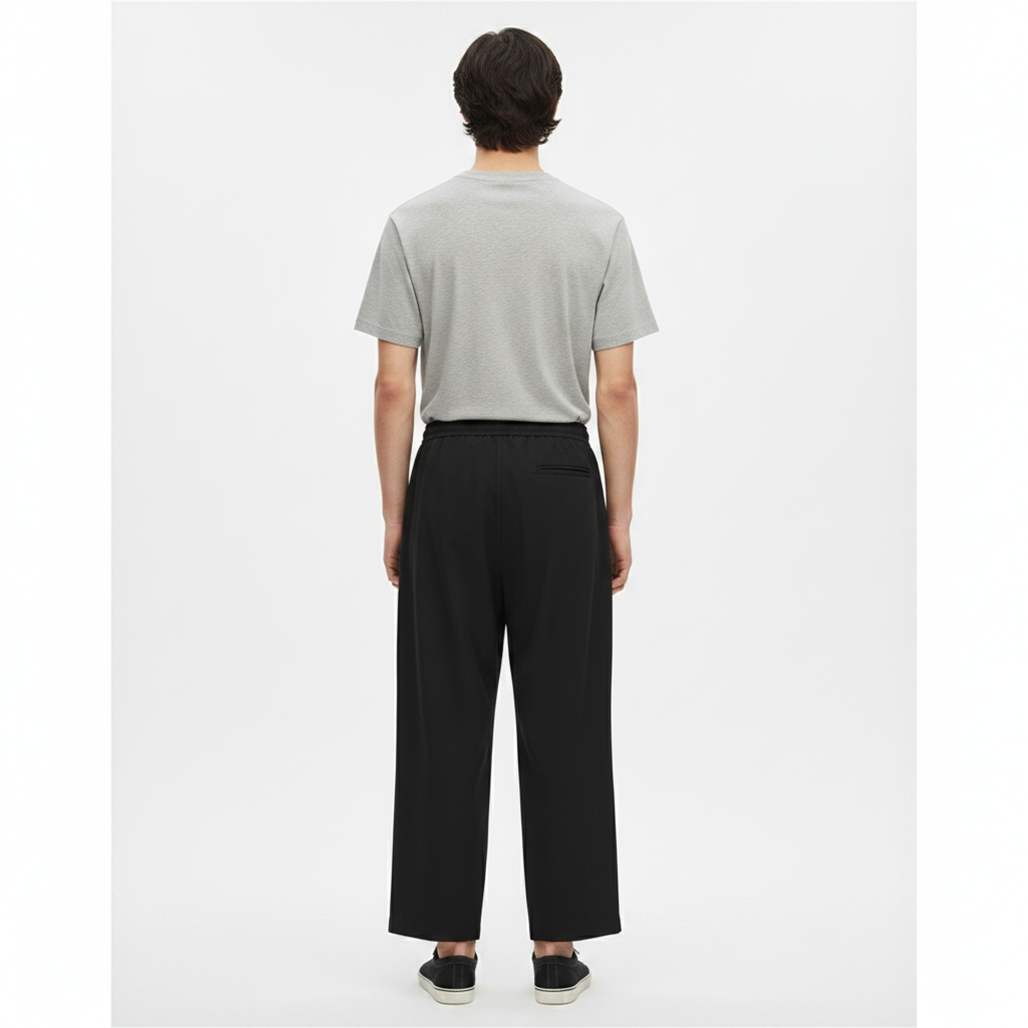 Cotton Linen Pants Wide-Leg on model - back view