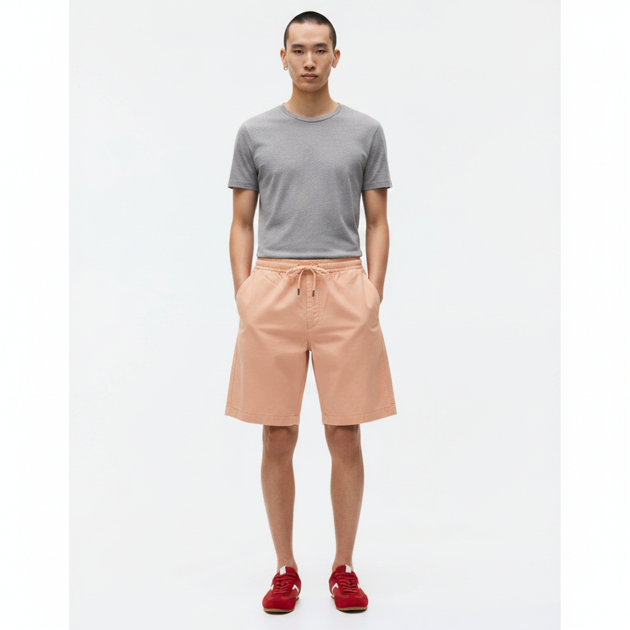 Cooling Moisture-Wicking Stretch Shorts on model - front view