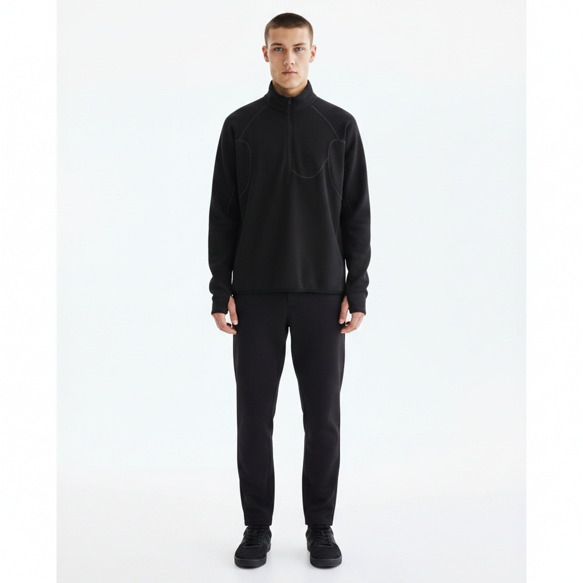 Cooling Outdoor Hoodie on model - Black - front