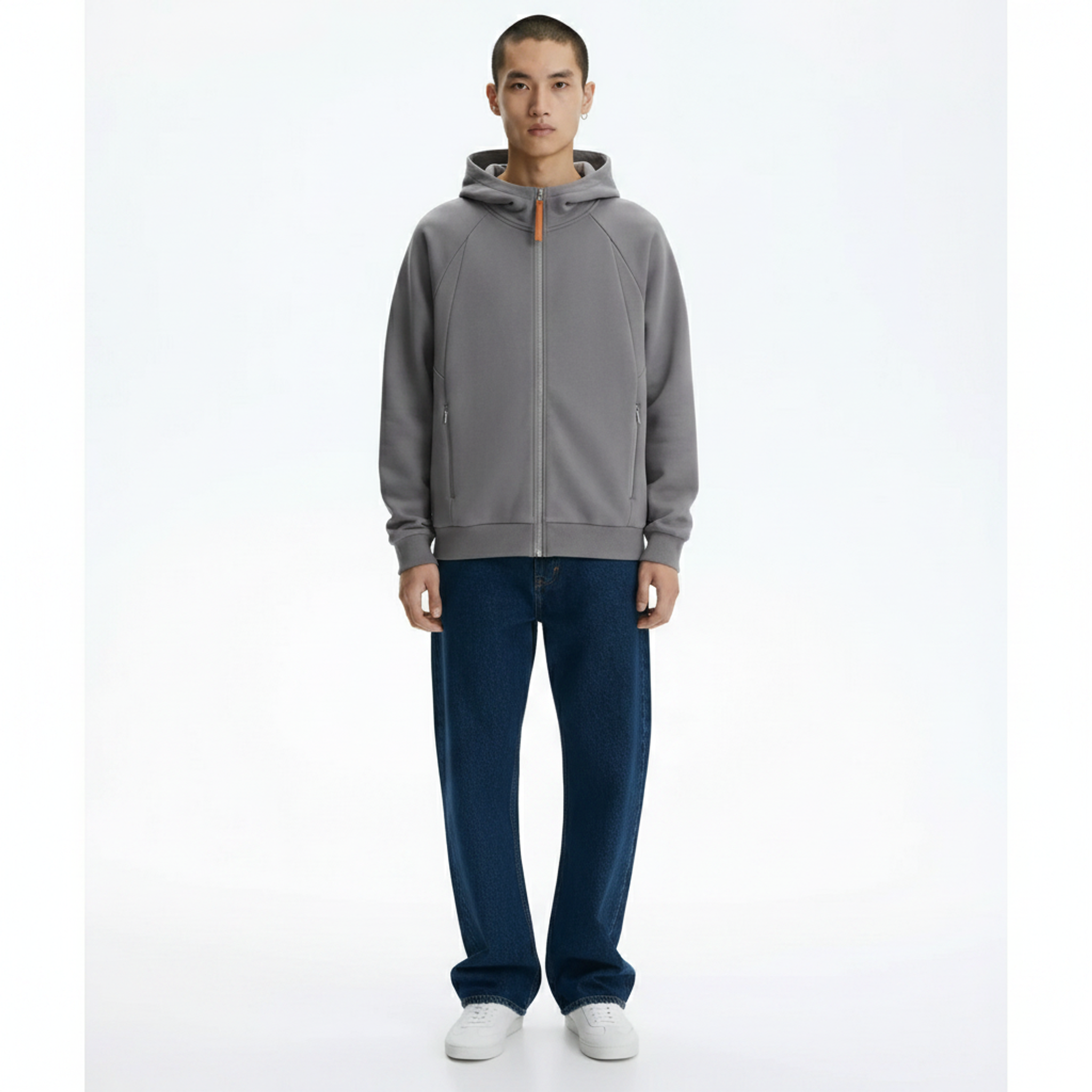 Heavyweight Zip Hoodie on model - front view