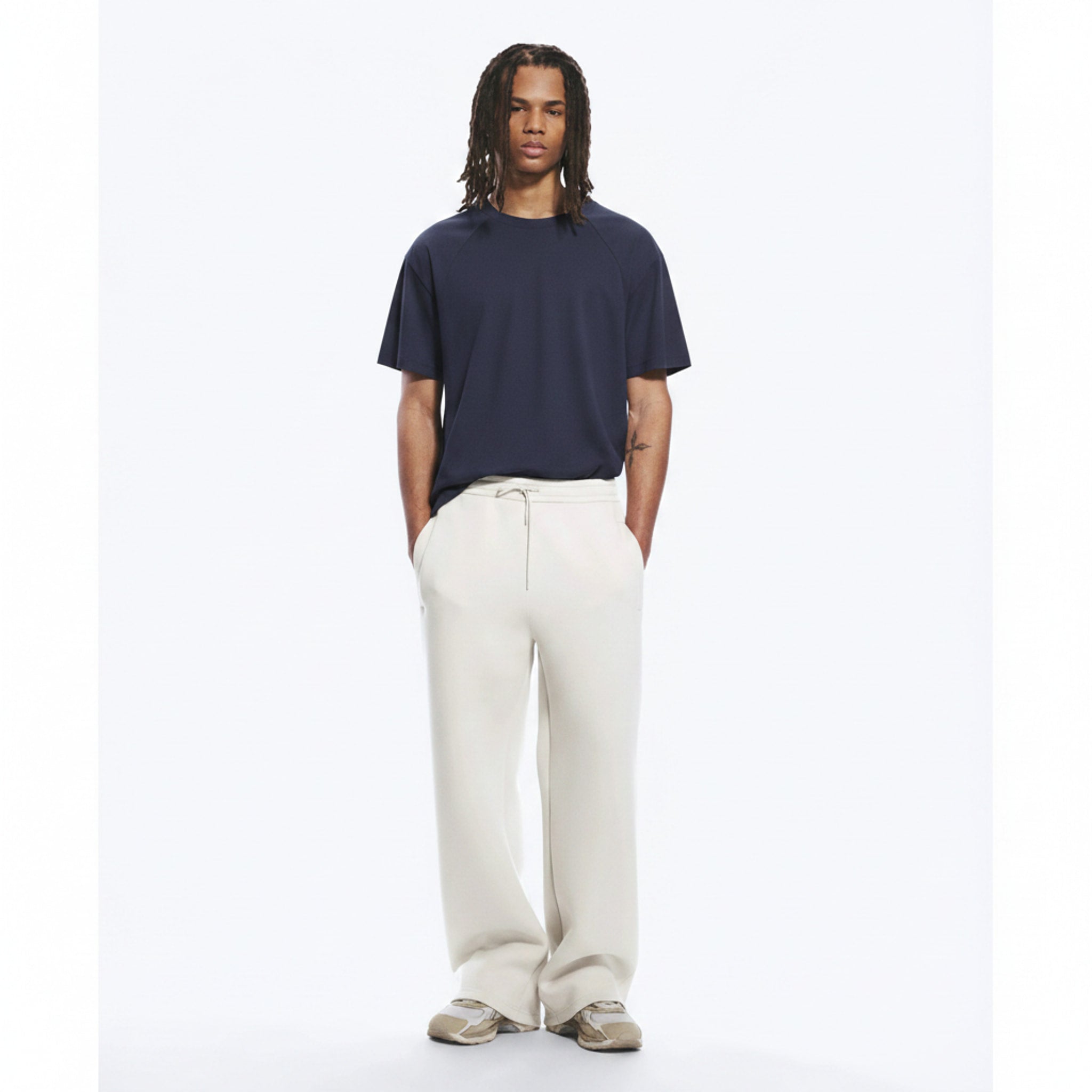 Heavyweight Cotton-Blend T-Shirt on model - front view