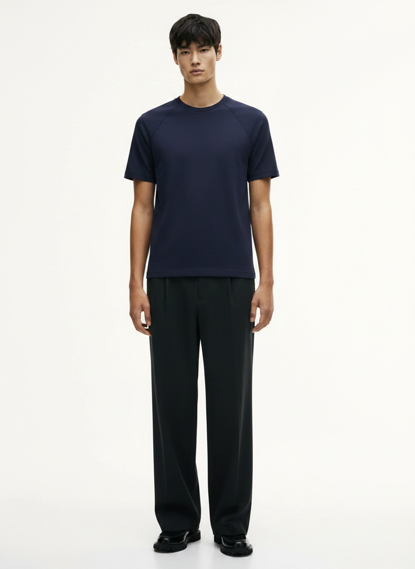 Heavyweight Knit T-Shirt on model - front view