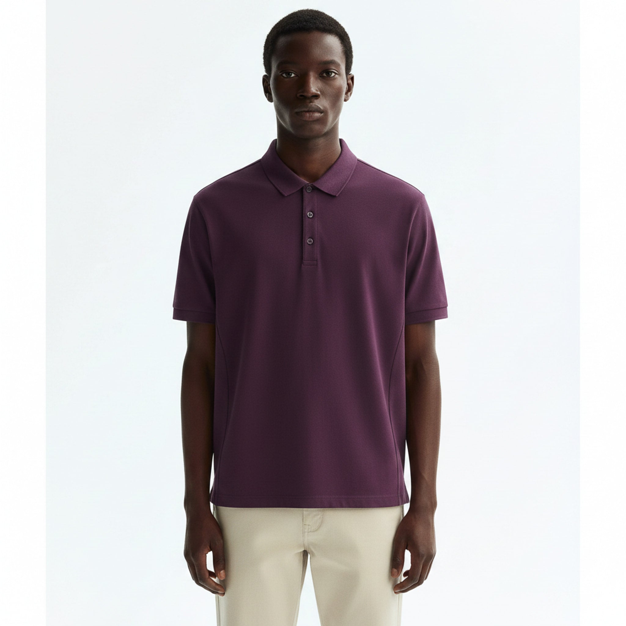 Quick-Dry Polo Shirt on model - Purple - front