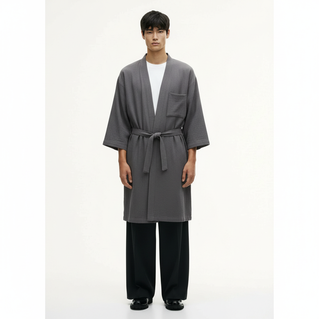 Men's japanese bathrobe, front view