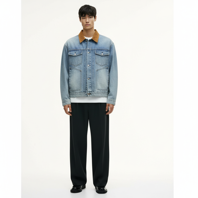 Polyester-Blend Jacket on model - Blue - front