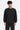 Oversized Long-Sleeve T-Shirt Cotton-Blend on model - Black - front