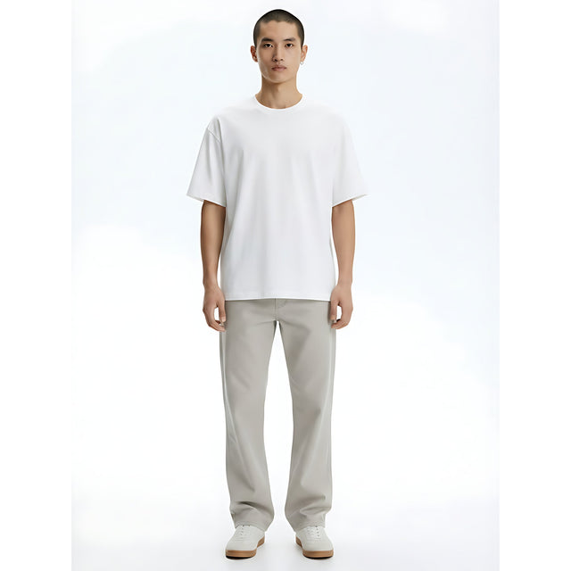Heavyweight Cooling Cotton-Blend T-Shirt on model - White - front