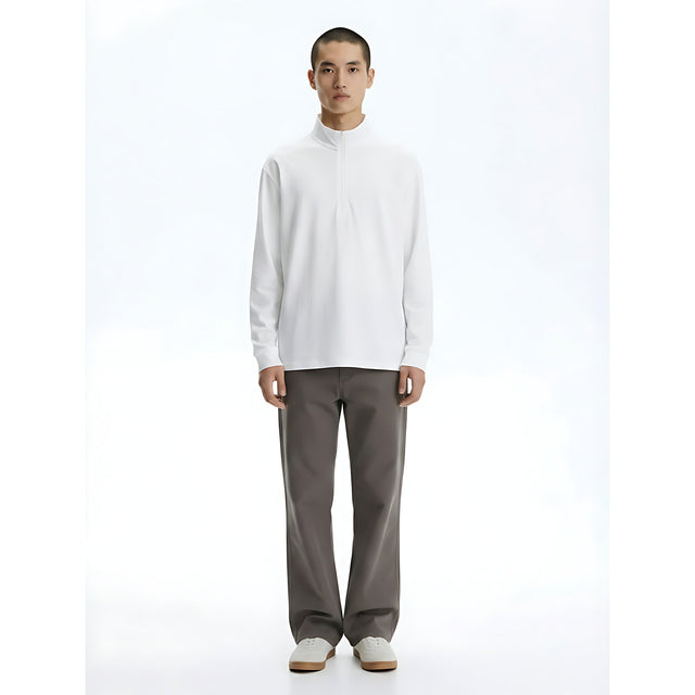 Heavyweight Long-Sleeve T-Shirt on model - White - front