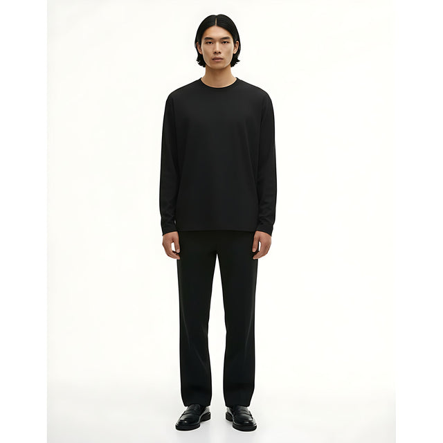 Oversized Long-Sleeve T-Shirt Cotton-Blend on model - front view
