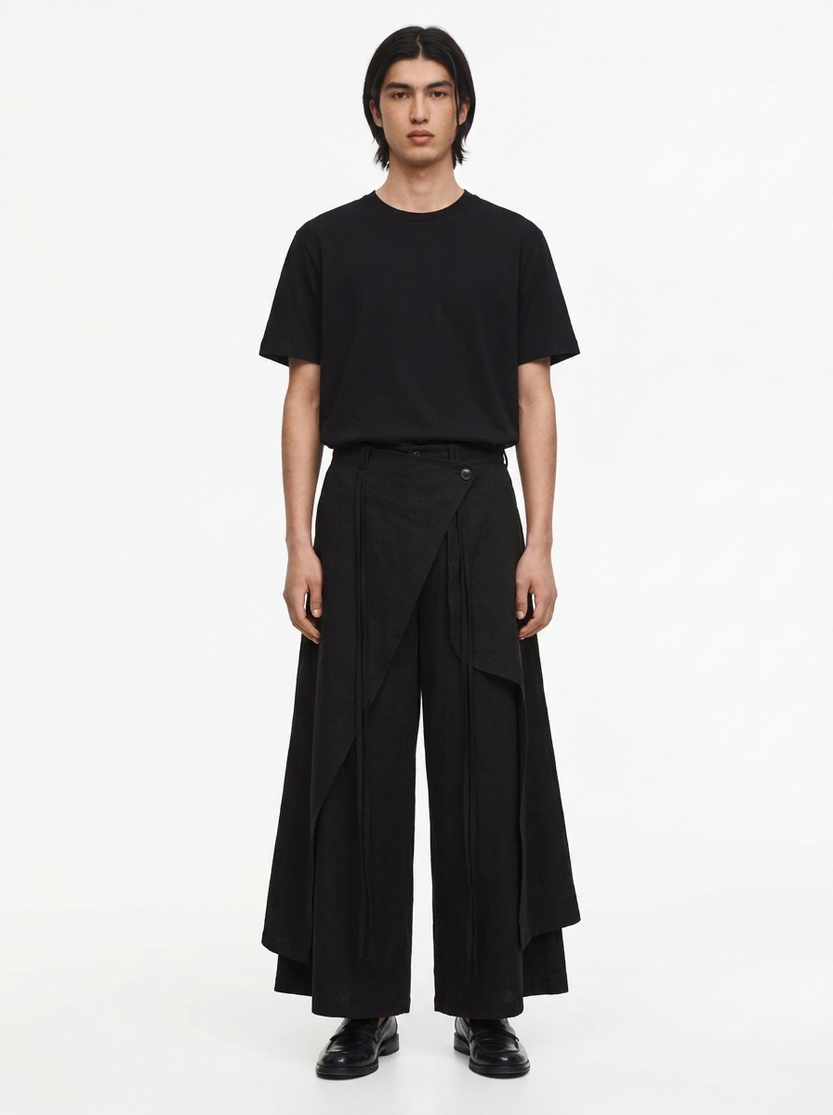 Hakama Pants, Wide Leg Wrap Front, hakama embroidery
