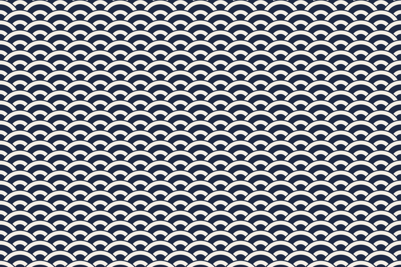Seigaiha, the Japanese blue sea wave pattern