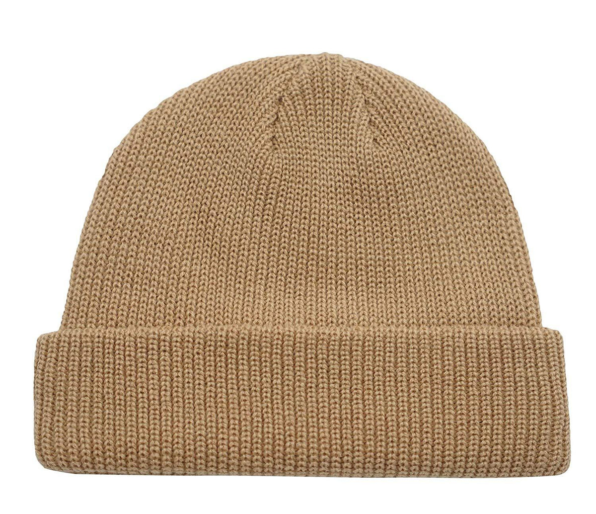Solid Color Retro Knitted Beanie - Khaki