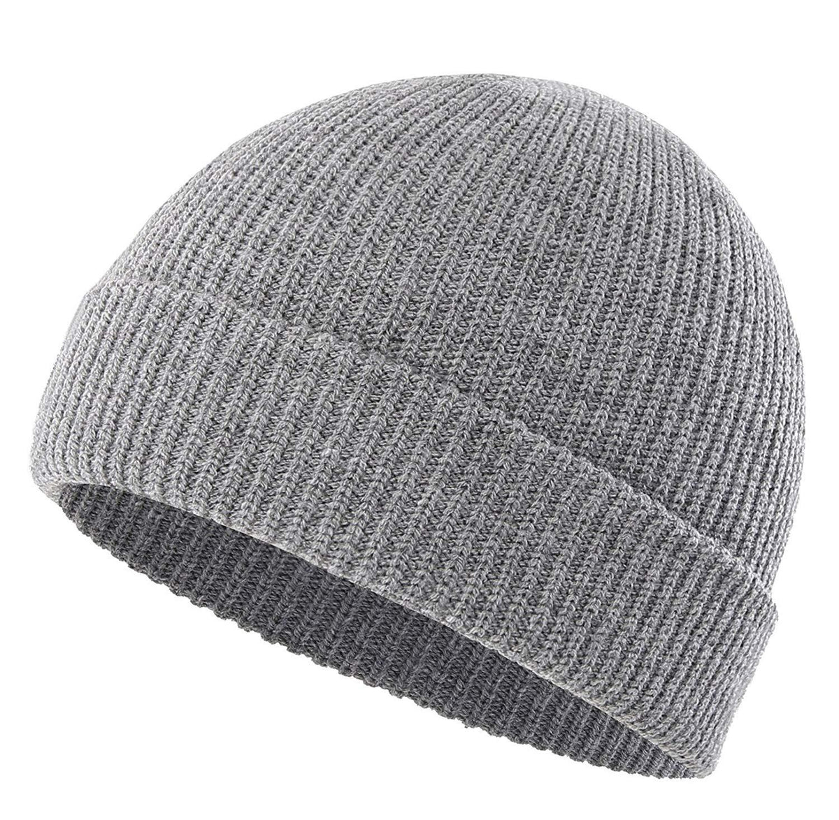 Solid Color Retro Knitted Beanie - Light Gray