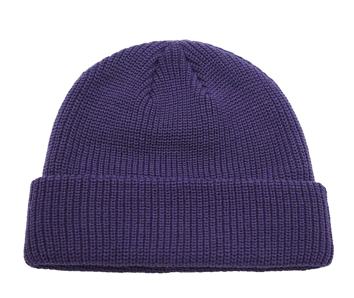 Solid Color Retro Knitted Beanie - Purple
