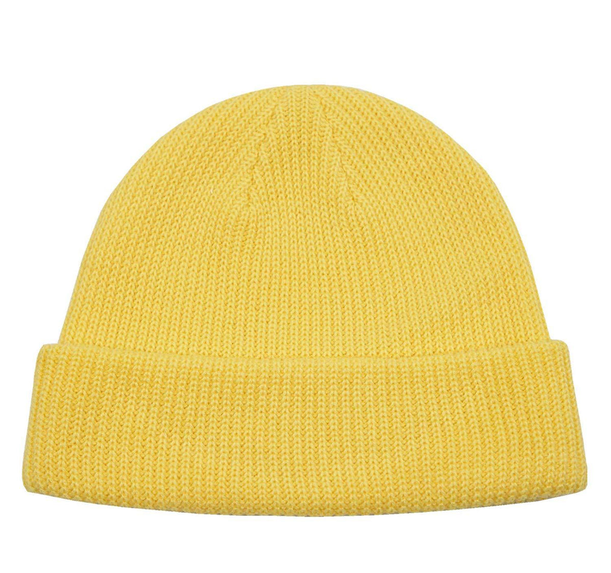Solid Color Retro Knitted Beanie - Yellow