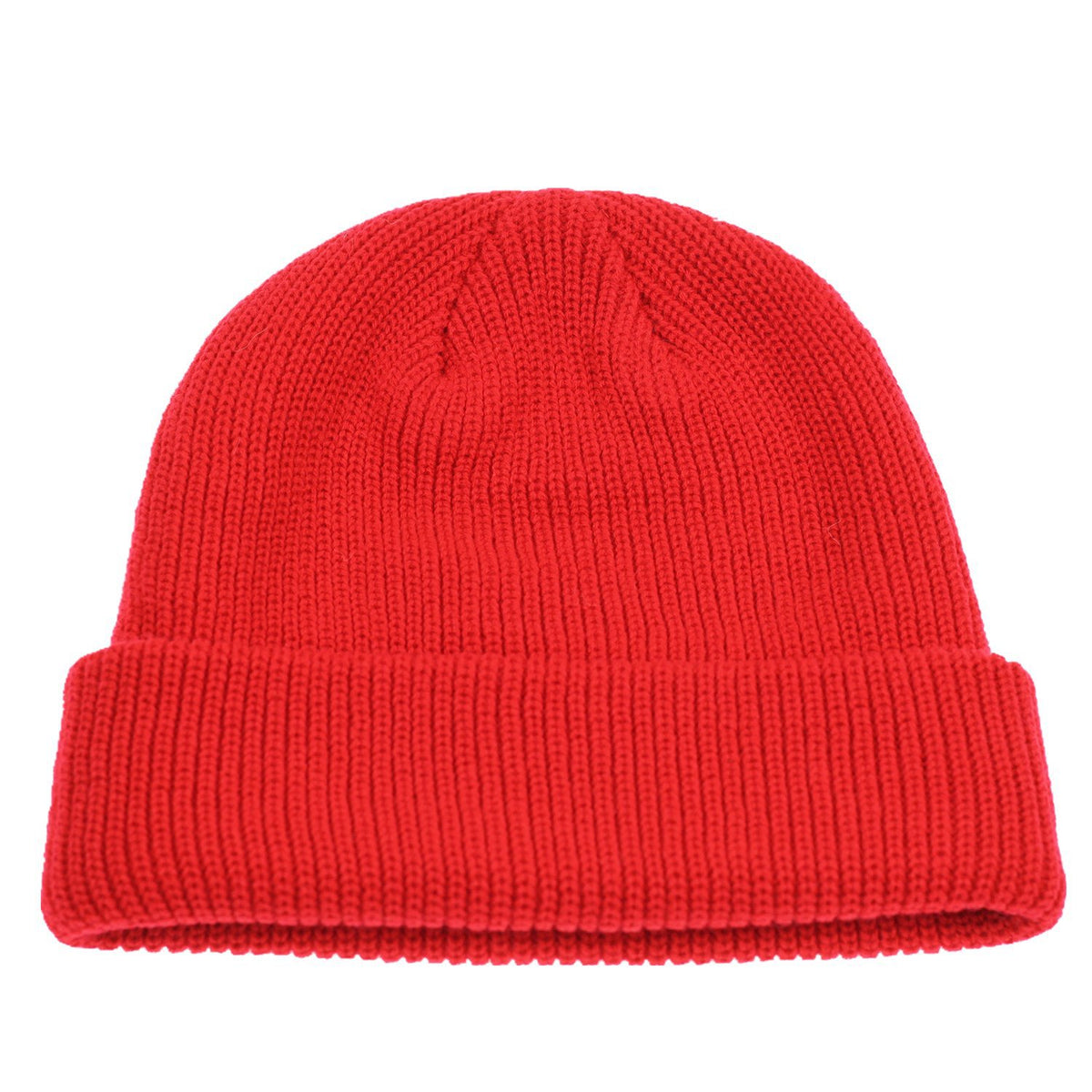 Solid Color Retro Knitted Beanie - Red