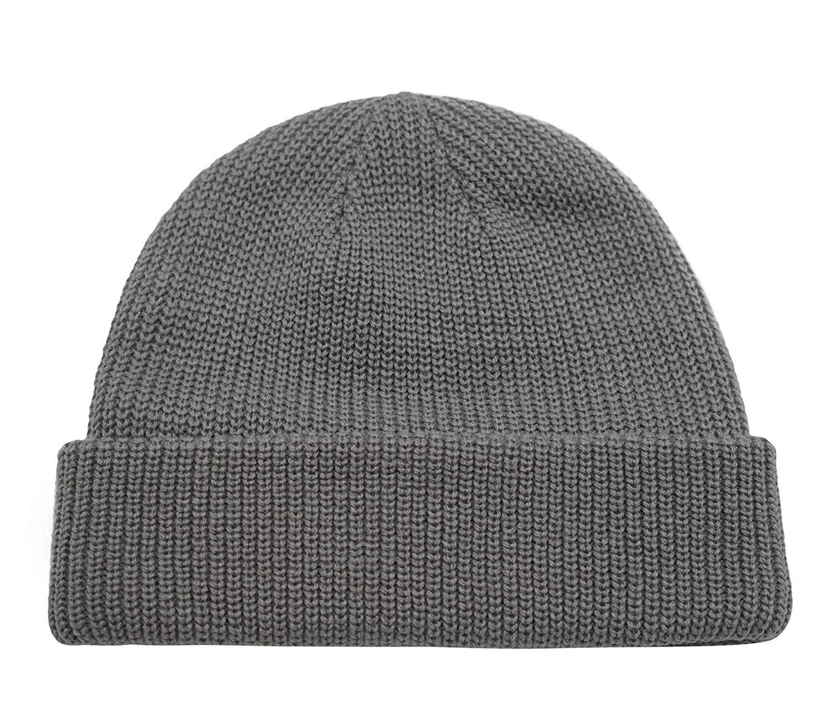Solid Color Retro Knitted Beanie - Dark Gray