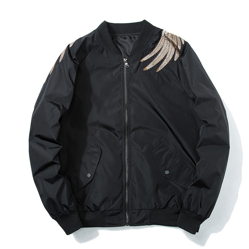 Black phoenix sukajan bomber jacket, product photo