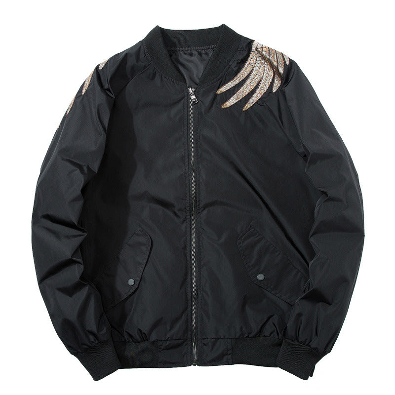 Black phoenix sukajan bomber jacket, product photo