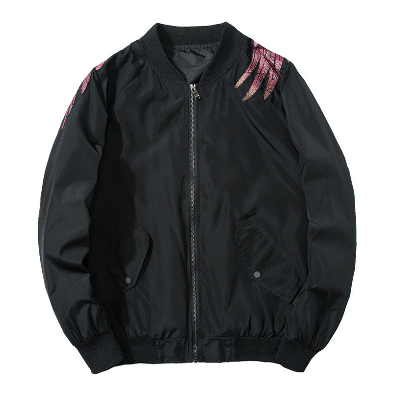 Black phoenix sukajan bomber jacket, product photo