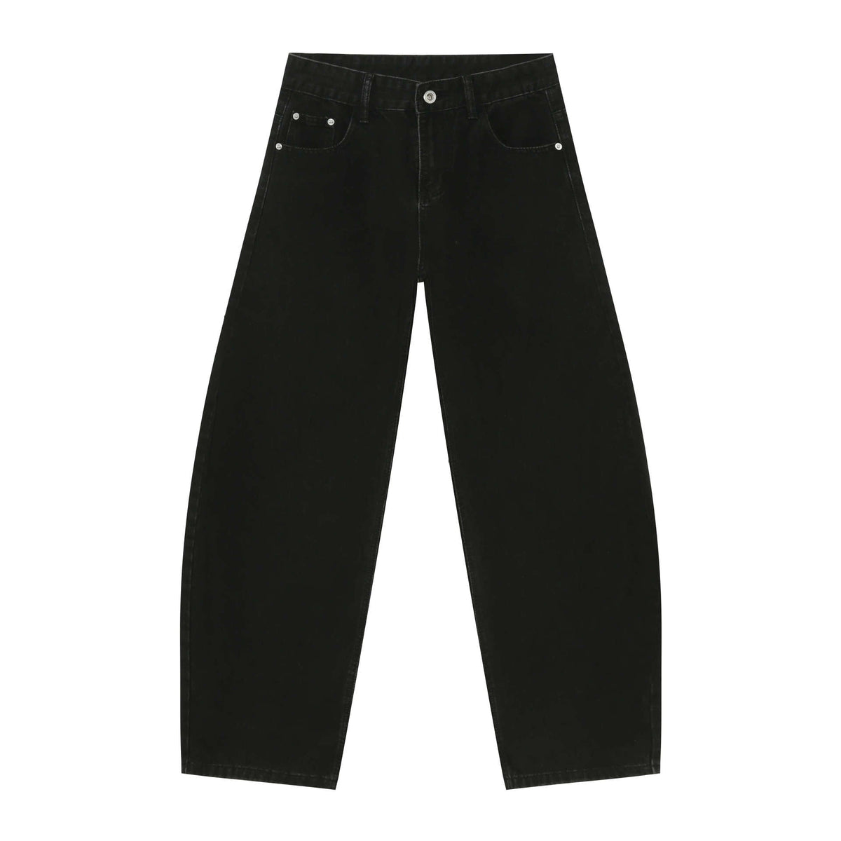 Straight-Leg Cotton Stretch Pants - Black