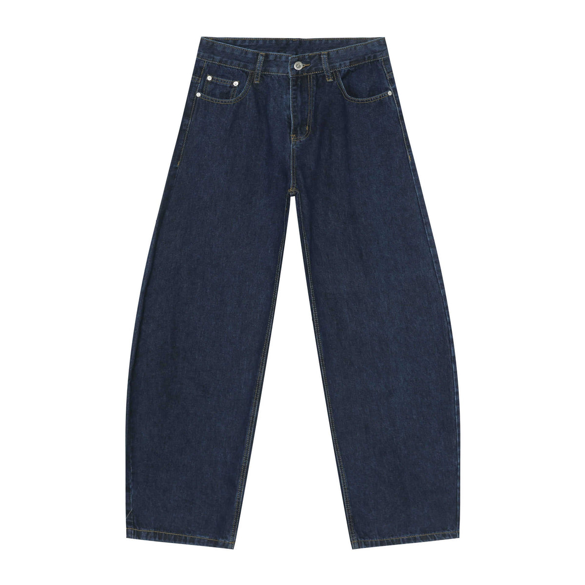 Straight-Leg Cotton Stretch Pants - Blue