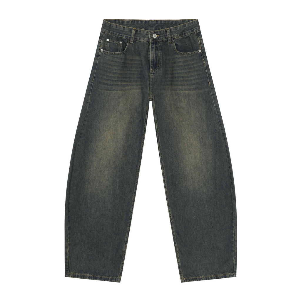 Straight-Leg Cotton Stretch Pants - Distressed