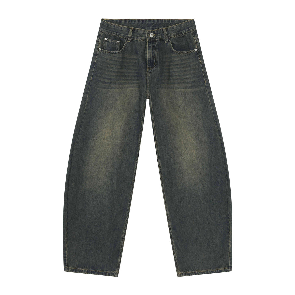 Straight-Leg Cotton Stretch Pants - Distressed