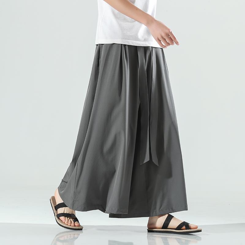 Men's Lightweight Hakama Pants, Wide Leg with Front Ties