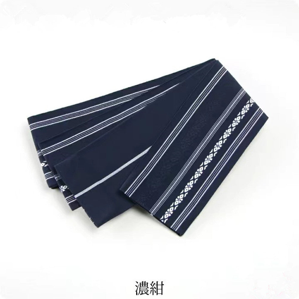 Japanese Gentleman's Traditional Kimono Belt - Hand-tied Kaku Obi Yukata Belt - All Cotton Japanese Style Accessory product image