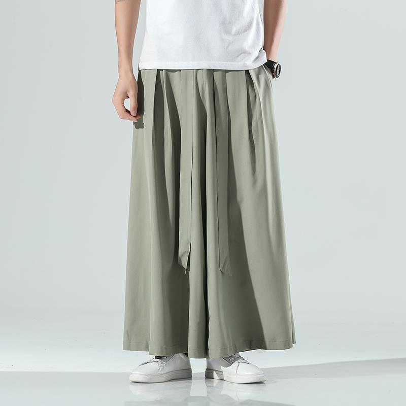 Men's Lightweight Hakama Pants, Wide Leg with Front Ties