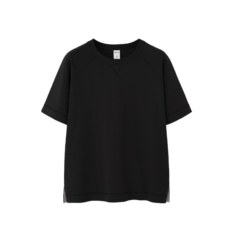 Heavyweight Raglan Cotton T-Shirt - Black