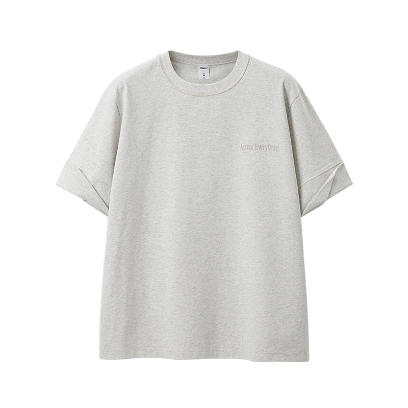 Heavyweight Rolled-Sleeve Graphic T-Shirt - Heather Gray