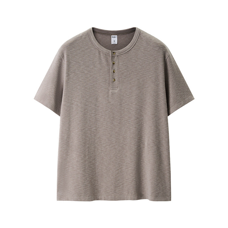 Oversized Henley T-Shirt Cotton-Blend product image