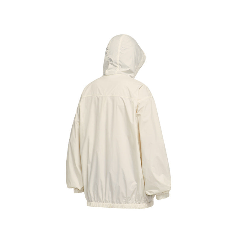 Hooded Sun Protection Jacket - Cream White