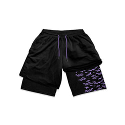 Purple Bat Camo Gym Shorts - Sk 013