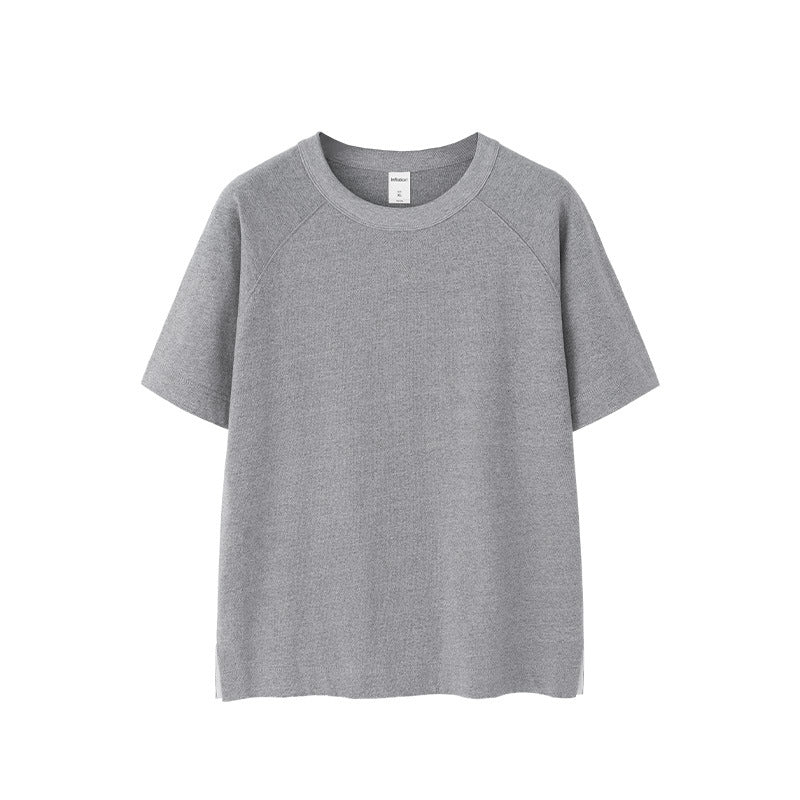Heavyweight Raglan Cotton T-Shirt - Flower Ash