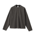 Oversized Henley Shirt - Black