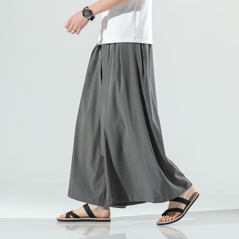 Men's Lightweight Hakama Pants, Wide Leg with Front Ties