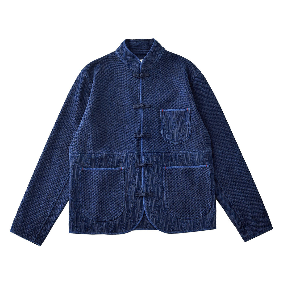 Plant Indigo Frog-Closure Tang Jacket - Indigo flat lay
