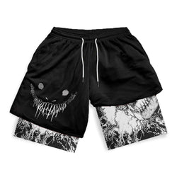 Berserk Grin Skull Gym Shorts - Sk 036
