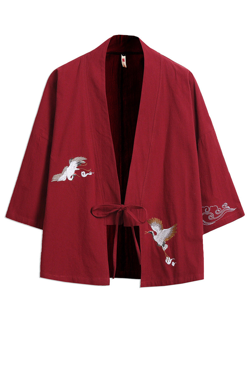 Moisture-Wicking Haori Jacket Cotton - Red