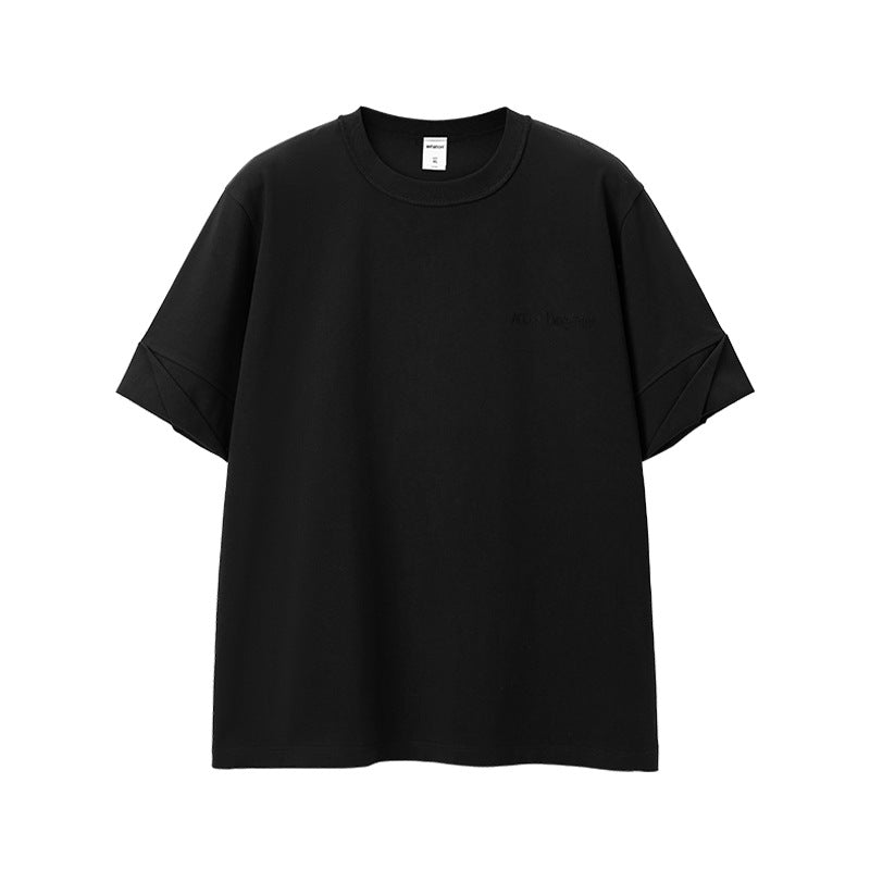 Heavyweight Rolled-Sleeve Graphic T-Shirt - Black