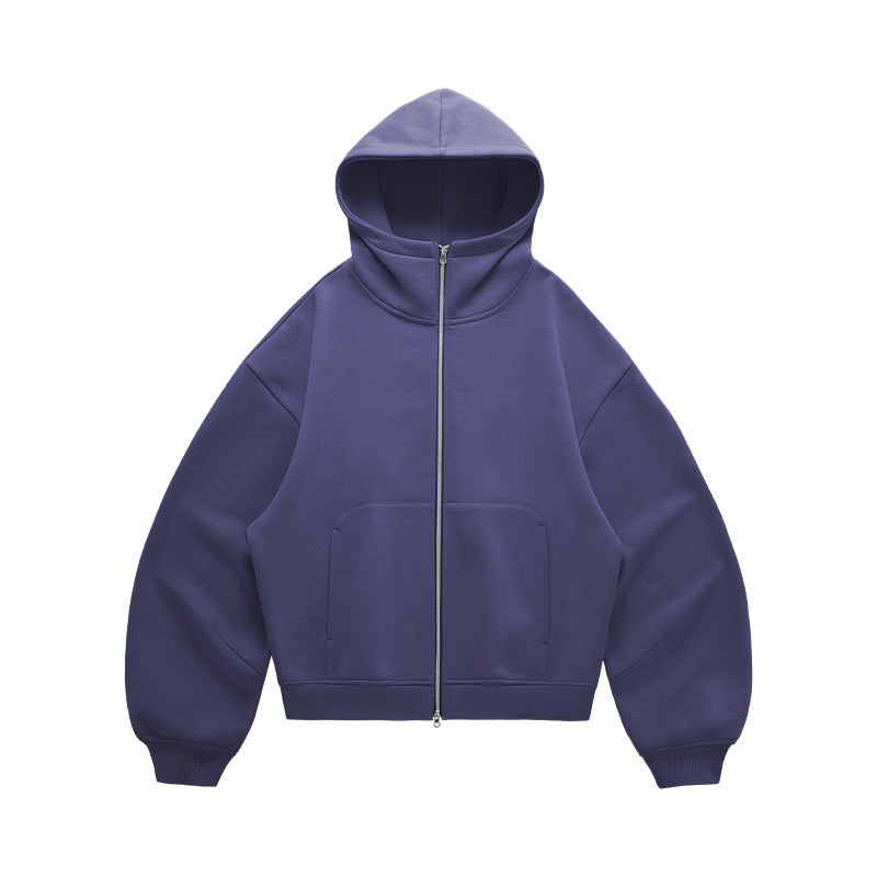 Cooling Zip-Up Hoodie - Blue flat lay