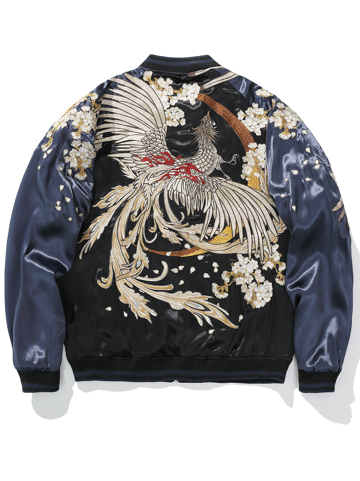 华夏君品中国风国潮重工双面夹克男时尚休闲刺绣虎凤凰棒球服S015