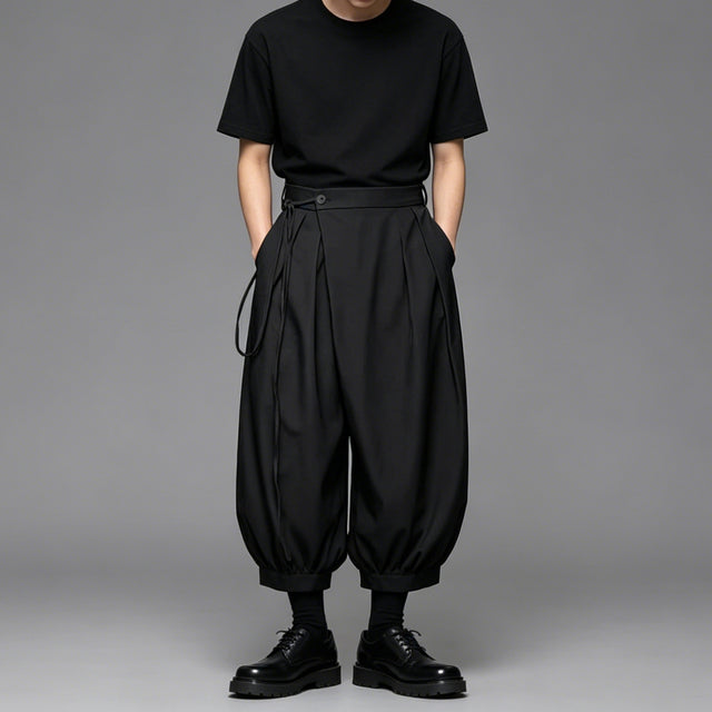 Black ninja pants for men, view 1