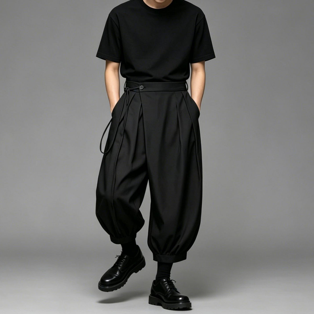 Black ninja pants for men, view 4