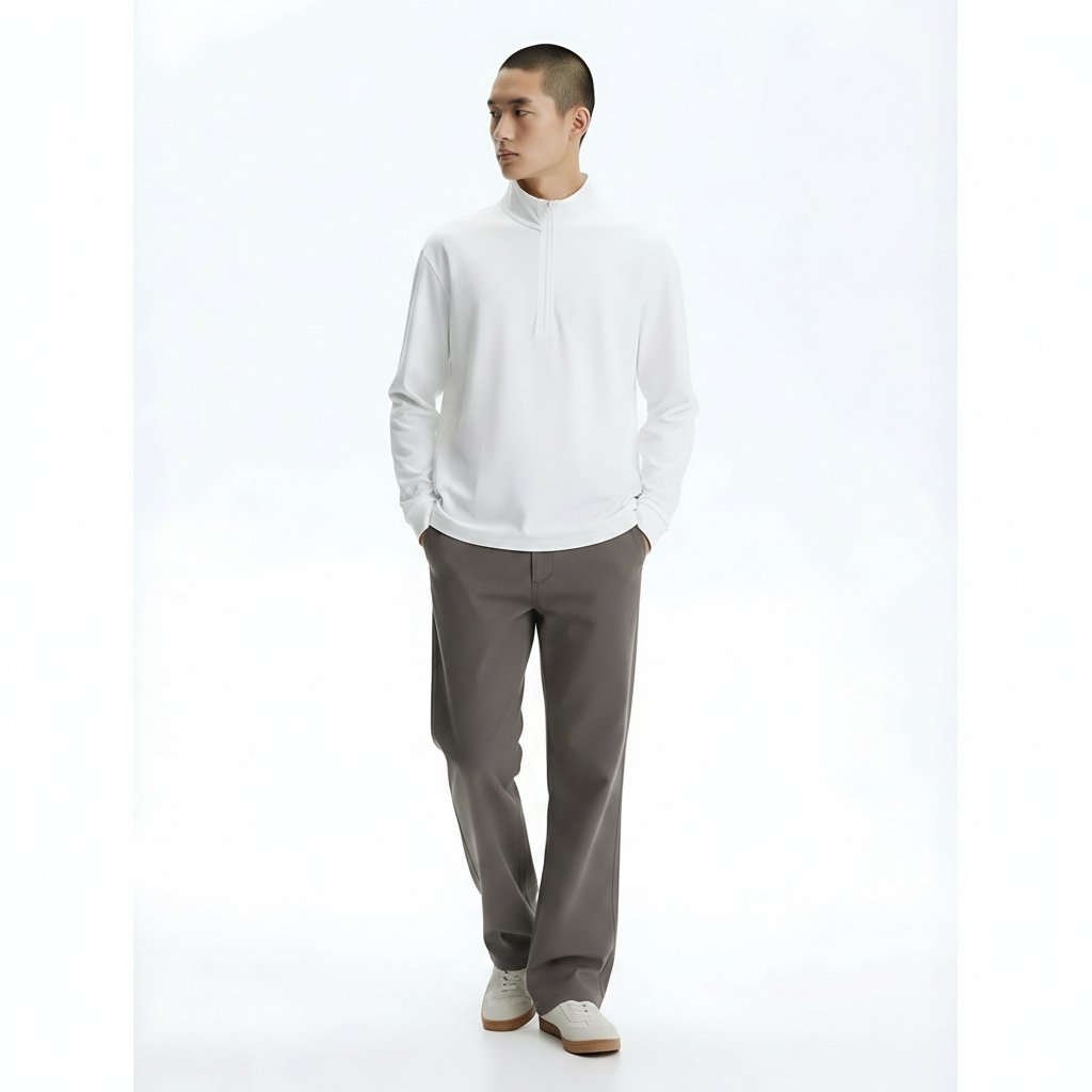 Long Sleeve T-Shirt on model - Red front view