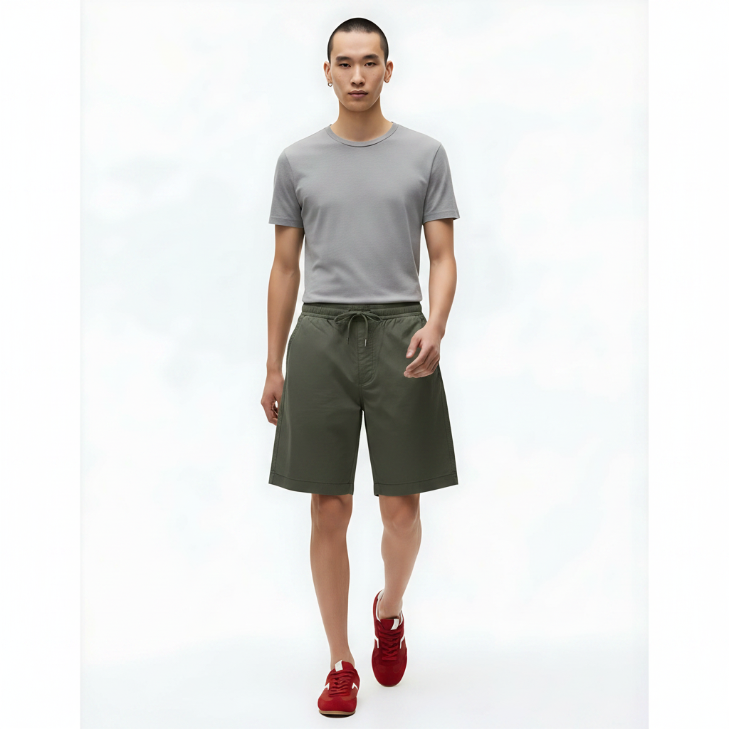 Quick-Dry Shorts Cooling Stretch on model - Green front view