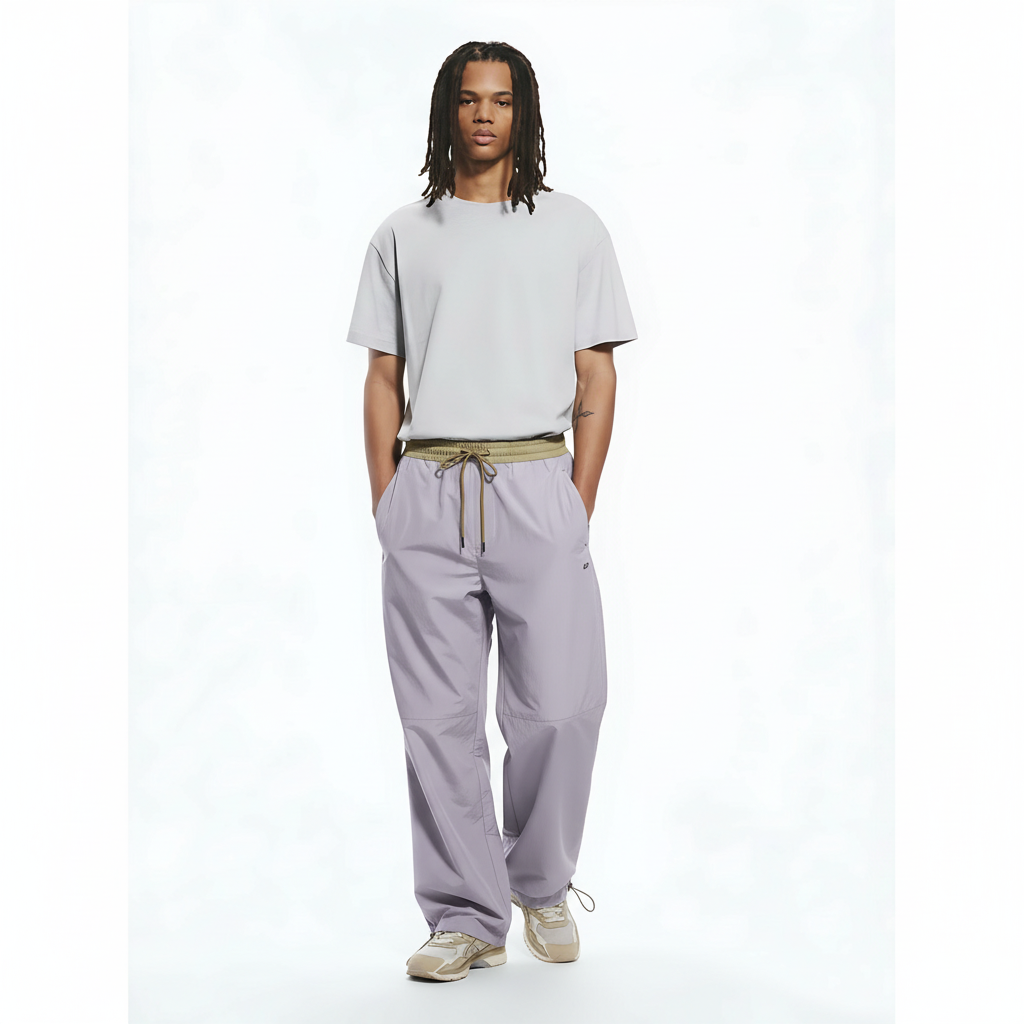 Men's Cargo Joggers Quick-Dry on model - Purple front view